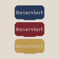Aufsteller „Reserviert“ aus Holz mit Steckfuß – Tischschild im Retro-Hotelstil, Pappelsperrholz 4 mm