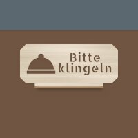 Aufsteller „Bitte klingeln“ aus Holz – Schild + Steckfuß, Pappelsperrholz 4 mm