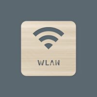 Piktogramm-Schilder aus Holz – Rauchen verboten, Hunde willkommen, WLAN, Aufzug, Pappelsperrholz 4 mm