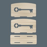 Serviettenhalter aus Holz mit Hotelschlüssel – Steckbausatz 3 Teile, Pappelsperrholz 4 mm
