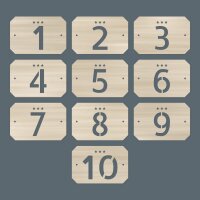 Zimmernummernschild aus Holz im Retro-Hotelstil –...
