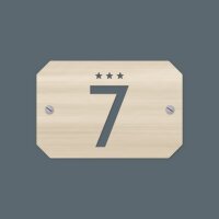 Zimmernummernschild aus Holz im Retro-Hotelstil – Nummer 1–10, 10er-Set, Pappelsperrholz 4 mm