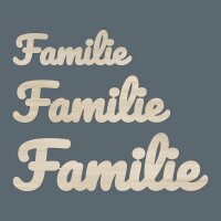 Schriftzug Familie aus Holz zum Bemalen – einteilige Schreibschrift, 30 oder 40 cm, Pappelsperrholz 4 mm