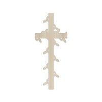 Holzkreuz mit Blätterranke zum Bemalen – 20,...