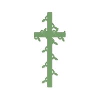 Holzkreuz mit Blätterranke zum Bemalen – 20, 30 und 40 cm, Pappelsperrholz 4 mm