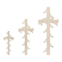 Holzkreuz mit Blätterranke zum Bemalen – 20, 30 und 40 cm, Pappelsperrholz 4 mm