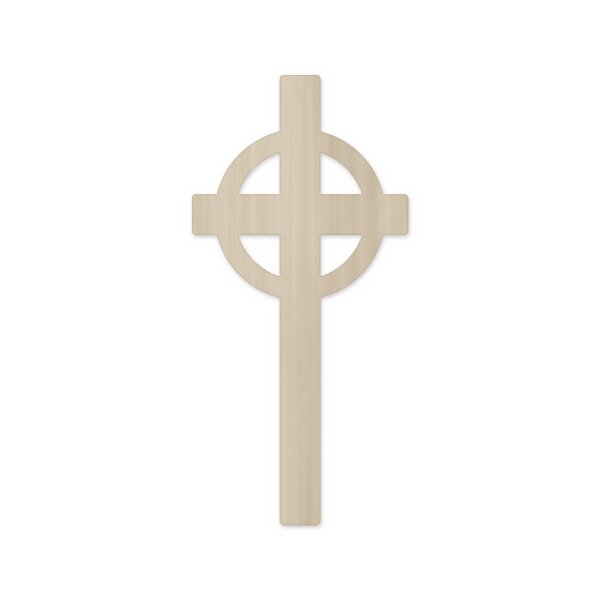 Keltisches Kreuz aus Holz mit Ring zum Bemalen – 20, 30 und 40 cm, Pappelsperrholz 4 mm
