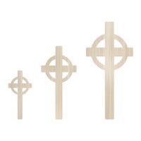 Keltisches Kreuz aus Holz mit Ring zum Bemalen – 20, 30 und 40 cm, Pappelsperrholz 4 mm