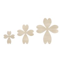 Holzkreuz aus vier Herzen zum Bemalen – 20, 30 und 40 cm, Pappelsperrholz 4 mm