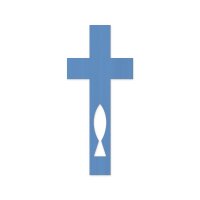 Holzkreuz mit Fisch-Symbol (Ichthys) zum Bemalen – 20, 30 und 40 cm, Pappelsperrholz 4 mm