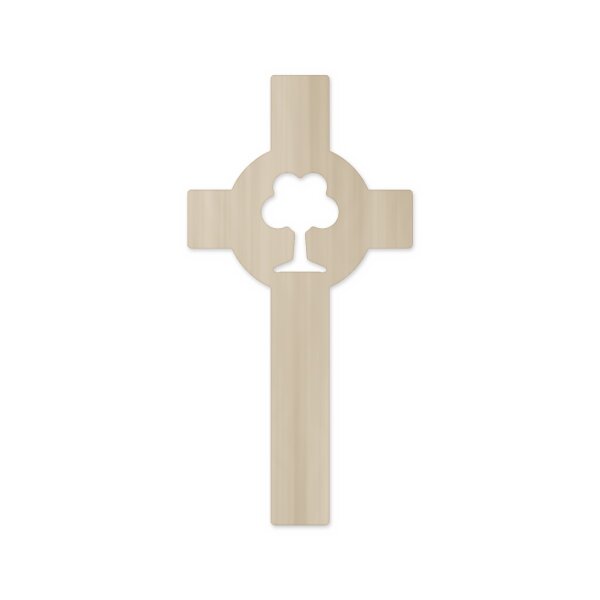 Holzkreuz mit Lebensbaum zum Bemalen – 20, 30 und 40 cm, Pappelsperrholz 4 mm