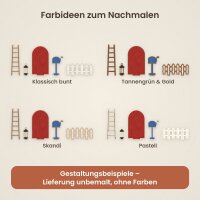 Wichteltür aus Holz zum Bemalen – Set 12-teilig, Pappelsperrholz 4 mm