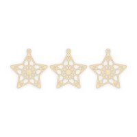 Filigraner Ornament-Stern aus Holz zum Bemalen – 3er-Set 10 cm oder einzeln 20 / 30 / 45 cm, Pappelsperrholz 4 mm