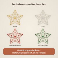 Filigraner Ornament-Stern aus Holz zum Bemalen – 3er-Set 10 cm oder einzeln 20 / 30 / 45 cm, Pappelsperrholz 4 mm