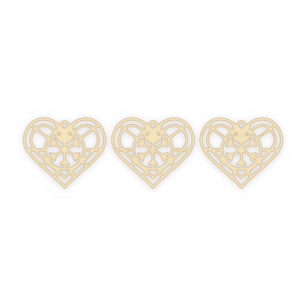 Filigranes Ornament-Herz aus Holz zum Bemalen – 3er-Set 10 cm oder einzeln 20 / 30 / 45 cm, Pappelsperrholz 4 mm