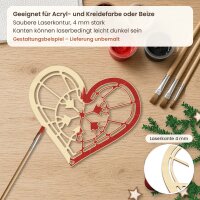 Filigranes Ornament-Herz aus Holz zum Bemalen – 3er-Set 10 cm oder einzeln 20 / 30 / 45 cm, Pappelsperrholz 4 mm