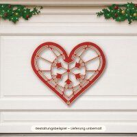 Filigranes Ornament-Herz aus Holz zum Bemalen – 3er-Set 10 cm oder einzeln 20 / 30 / 45 cm, Pappelsperrholz 4 mm