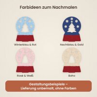 Schneekugel-Aufsteller aus Holz mit Standfuß zum Bemalen – 15, 25 oder 35 cm, Pappelsperrholz 4 mm