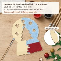 Schneekugel-Aufsteller aus Holz mit Standfuß zum Bemalen – 15, 25 oder 35 cm, Pappelsperrholz 4 mm