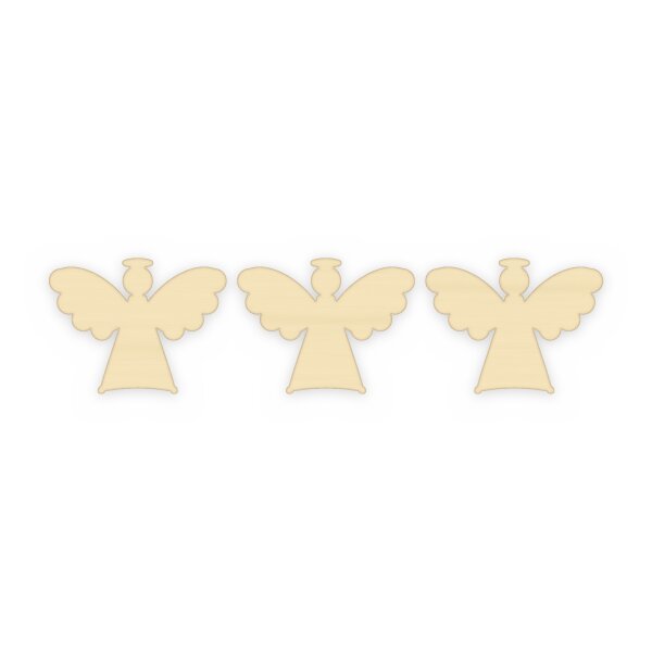 Engel mit offenen Flügeln aus Holz zum Bemalen – 3er-Set 10 cm oder einzeln 20 / 30 / 45 cm, Pappelsperrholz 4 mm