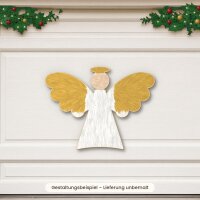 Engel mit offenen Flügeln aus Holz zum Bemalen – 3er-Set 10 cm oder einzeln 20 / 30 / 45 cm, Pappelsperrholz 4 mm