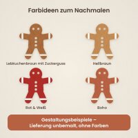 Lebkuchenmann aus Holz zum Bemalen – 3er-Set 10 cm oder einzeln 20 / 30 / 45 cm, Pappelsperrholz 4 mm