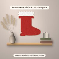Nikolausstiefel mit Fellrand aus Holz zum Bemalen – 3er-Set 10 cm oder einzeln 20 / 30 / 45 cm, Pappelsperrholz 4 mm