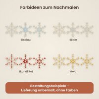 Schneeflocken-Mix aus Holz zum Bemalen – 3 verschiedene Schneeflocken – 3er-Set 10, 20 oder 30 cm, Pappelsperrholz 4 mm
