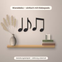 Noten-Mix aus Holz zum Bemalen – Viertelnote, Achtelnote und Achtelpaar – 3er-Set 10, 20 oder 30 cm, Pappelsperrholz 4 mm