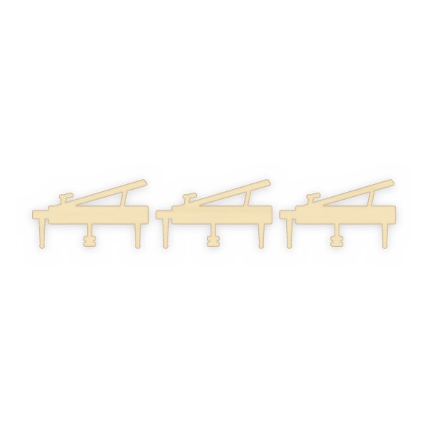 Flügel (Klavier) mit offenem Deckel aus Holz zum Bemalen – 3er-Set 10 cm oder einzeln 20 / 30 / 45 cm, Pappelsperrholz 4 mm