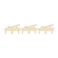 Flügel (Klavier) mit offenem Deckel aus Holz zum Bemalen – 3er-Set 10 cm oder einzeln 20 / 30 / 45 cm, Pappelsperrholz 4 mm