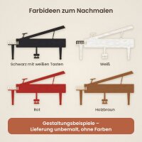 Flügel (Klavier) mit offenem Deckel aus Holz zum Bemalen – 3er-Set 10 cm oder einzeln 20 / 30 / 45 cm, Pappelsperrholz 4 mm