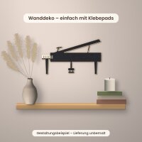 Flügel (Klavier) mit offenem Deckel aus Holz zum Bemalen – 3er-Set 10 cm oder einzeln 20 / 30 / 45 cm, Pappelsperrholz 4 mm