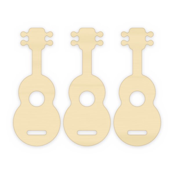 Ukulele aus Holz zum Bemalen – 3er-Set 10 cm oder einzeln 20 / 30 / 45 cm, Pappelsperrholz 4 mm