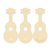 Ukulele aus Holz zum Bemalen – 3er-Set 10 cm oder einzeln 20 / 30 / 45 cm, Pappelsperrholz 4 mm