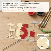 Schlagzeug aus Holz zum Bemalen – 20, 30 oder 45 cm, Pappelsperrholz 4 mm