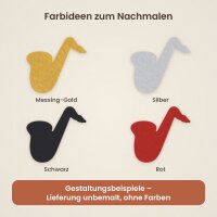 Saxophon aus Holz zum Bemalen – 3er-Set 10 cm oder einzeln 20 / 30 / 45 cm, Pappelsperrholz 4 mm