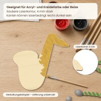 Saxophon aus Holz zum Bemalen – 3er-Set 10 cm oder einzeln 20 / 30 / 45 cm, Pappelsperrholz 4 mm