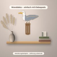 Möwe auf Holzpfahl aus Holz zum Aufstellen, mit Standfuß – 15, 25 oder 35 cm, Pappelsperrholz 4 mm