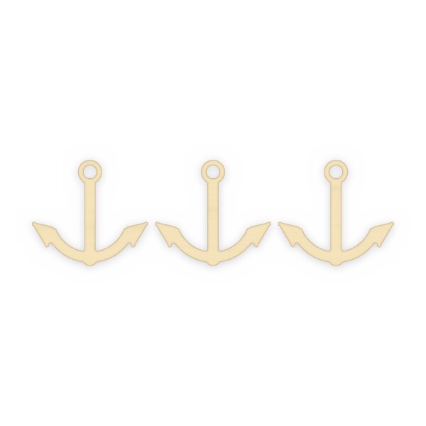 Anker mit Ring und Stock aus Holz zum Bemalen – 3er-Set 10 cm oder einzeln 20 / 30 / 45 cm, Pappelsperrholz 4 mm