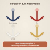Anker mit Ring und Stock aus Holz zum Bemalen – 3er-Set 10 cm oder einzeln 20 / 30 / 45 cm, Pappelsperrholz 4 mm