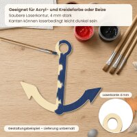 Anker mit Ring und Stock aus Holz zum Bemalen – 3er-Set 10 cm oder einzeln 20 / 30 / 45 cm, Pappelsperrholz 4 mm
