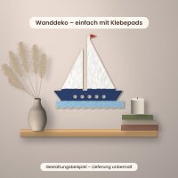Segelboot mit zwei Segeln aus Holz zum Bemalen – 3er-Set 10 cm oder einzeln 20 / 30 / 45 cm, Pappelsperrholz 4 mm