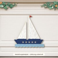 Segelboot mit zwei Segeln aus Holz zum Bemalen – 3er-Set 10 cm oder einzeln 20 / 30 / 45 cm, Pappelsperrholz 4 mm