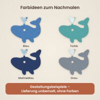Wal mit Wasserfontäne aus Holz zum Bemalen – 3er-Set 10 cm oder einzeln 20 / 30 / 45 cm, Pappelsperrholz 4 mm