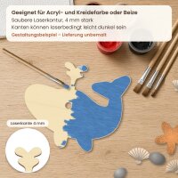 Wal mit Wasserfontäne aus Holz zum Bemalen – 3er-Set 10 cm oder einzeln 20 / 30 / 45 cm, Pappelsperrholz 4 mm