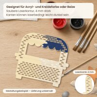 Strandkorb aus Holz zum Bemalen – 3er-Set 10 cm oder einzeln 20 / 30 / 45 cm, Pappelsperrholz 4 mm