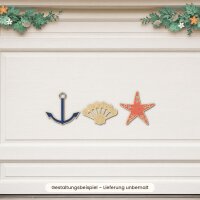 Maritim-Mix aus Holz zum Bemalen – Anker, Muschel und Seestern – 3er-Set 10, 20 oder 30 cm, Pappelsperrholz 4 mm