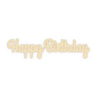 Schriftzug „Happy Birthday“ aus Holz zum Bemalen – 30 oder 45 cm, Pappelsperrholz 4 mm