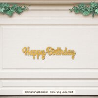 Schriftzug „Happy Birthday“ aus Holz zum Bemalen – 30 oder 45 cm, Pappelsperrholz 4 mm